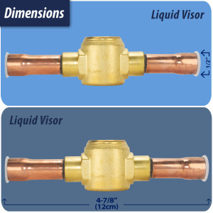 Appli Parts APSG-12AS Visor de Liquido 1/2 in, Indicador de Humedad con conexiones Soldable con cuerpo solido para Sistemas de Refrigeracion y Aire Acondicionado