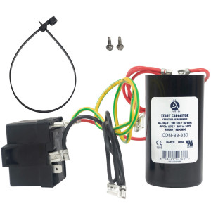 Appli Parts APHS-1 Start kit para aire acondicionado incluye Capacitor de arranque 88-108mfd 330V y relay potencial para equipos 1-3 T compresores scroll y reciprocantes 208-244V, 1Ph