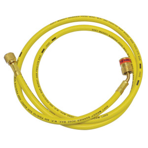 Uniweld EZ5Y Manguera Manometro Amarilla 60 pulg CFC HCFC HFC R410 Ez-Turn Anti-Blowback