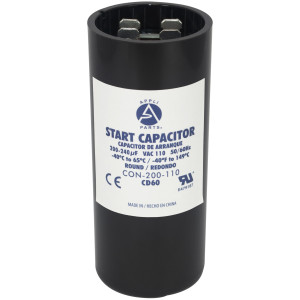 Appli Parts Condensador Capacitor Arranque 200-240 Mfd (microfaradios) uF 110-125 VAC remplazo universal para motores electricos de distintas aplicaciones 3.7cm Diametro 8.6cm Alto CON-200-110

