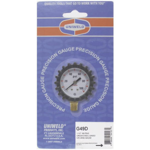 Uniweld G49D 1-1/2-Inch 100 PSI Oxygen Replacement Delivery Gauge with Protective Rubber Gauge Boots G49D 54103