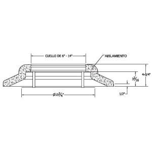 Difusor Plafon Con Placa Circular de Aluminio Blanco 12in Diametro. Vermont DPCLB12
