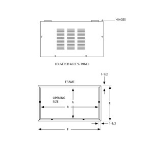 Panel de Acceso al Techo Marco Exterior 27-1/2 in x 55-1/2 in  Abertura 24-1/2x 52-1/2 in Sin Persianas First Co 967-1