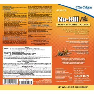Nu-Calgon 4292-75 Kill Max Strike Wasp. It instantly and effectively kills wasps, hornets, yellow jackets, and scorpions.