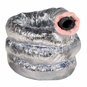 Ducto Flexible de Fibra de Vidrio 4 pulgadas de diametro y 7.62 metros de largo, modelo FACIL FLEX 04 Owens Corning, para sistemas de Aire Acondicionado