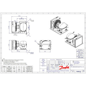 Danfoss LCHB0033RC0154B Condensing Unit Microchannel 1/3HP LBP 115V/1Ph/60Hz R404A 1 Fan with Reciprocating Compressor NF7CLX 114N0408