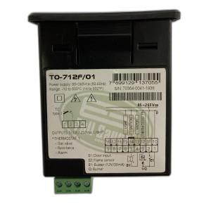 Full Gauge Termostato para Horno 85-265V/50/60Hz Thermon TO-712F Horno a Gas, Electrico, Madera 