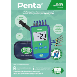 Full Gauge Penta Portable Digital Thermometer with 5 Sensors replaces Penta III