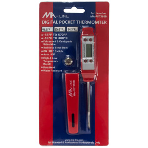 MA-Line MA-PDT392B Termotetro Digital de Bolsillo. -40F a 392F. -40C a 165C. Conmutable F/C.
