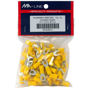 MA-Line MA02982-2 Terminal Acampanado con Aislamiento de Vinilo 12-10, 8 Stud. Bolsa de 100