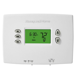 Honeywell TH2110DH1002/U Programmable Horizontal Thermostat for Air Conditioning Systems 1 Heat/1 Cool Heat Pump Systems, 1 Heat/1 Cool Conventional Systems