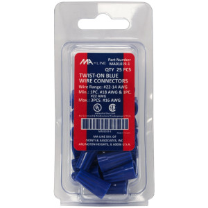 MA-Line MA01019-1 Terminal de Rosca Azul para Cables desde AWG 14 hasta 22. Bolsa de 25 MA-Line MA01019-1 Terminal de Rosca Azul para Cables desde AWG 14 hasta 22. Bolsa de 25