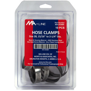 MA-Line MA-5428BX Abrazadera 1-5/16pulg a 2-1/4pulg Diametro. Numero 28. Combo Hex (10 x Bolsa)
