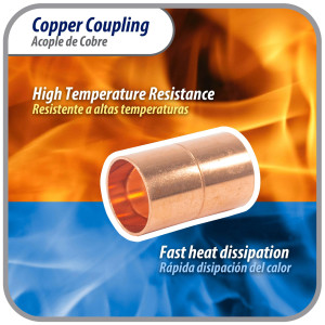 Appli Parts AP-A058B10 5/8in Wrot Copper Coupling fitting C x C Sweat connections for refrigeration, air conditioning and plumbing applications ACR and Type L copper pipe (10 x Bag)  