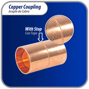Appli Parts AP-A058B10 5/8 in, Anillo de Cobre Accesorios de tuberia de cobre CxC Conexiones soldadas para aplicaciones de refrigeracion, aire acondicionado, plomeria Tuberia ACR y tipo L, 10x Bolsa 