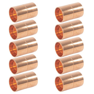 Appli Parts AP-A058B10 5/8in Wrot Copper Coupling fitting C x C Sweat connections for refrigeration, air conditioning and plumbing applications ACR and Type L copper pipe (10 x Bag)  