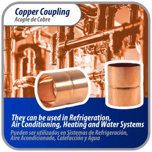 Appli Parts AP-A118B5 1-1/8 in Wrot Copper Coupling fitting CxC Sweat connections for refrigeration, air conditioning and plumbing applications ACR and Type L copper pipe (5 x Bag)  