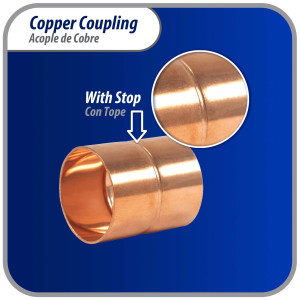 Appli Parts AP-A118B5 1-1/8 in, Anillo de Cobre Accesorios de tuberia de cobre CxC Conexiones soldadas para aplicaciones de refrigeracion, aire acondicionado y plomeria Tuberia ACR y tipo L, 5x Bolsa