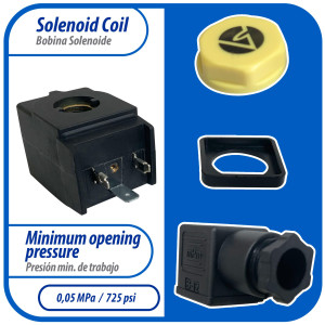 Appli Parts APSOV-024C Bobina Valvula Solenoide DC 24 V, 50/60 Hz, compatible con todos los refrigerantes fluorados CFC, HCFC y HFC, valvula no incluida