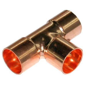 Appli Parts AP-T358 3-5/8 in Wrot Copper Tee CxCxC connections for refrigeration, air conditioning and plumbing applications ACR and Type L copper pipe