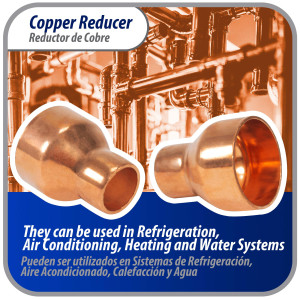 Appli Parts AP-R118058 1-1/8x5/8 in Reducing Bushing Copper pipe fittings C x C Sweat connections for refrigeration, air conditioning and plumbing applications ACR and Type L copper pipe