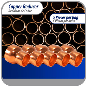 Appli Parts AP-R158118 1-5/8x1-1/8 in Reducing Bushing Copper pipe fittings CxC Sweat connections for refrigeration, air conditioning and plumbing applications ACR and Type L copper pipe