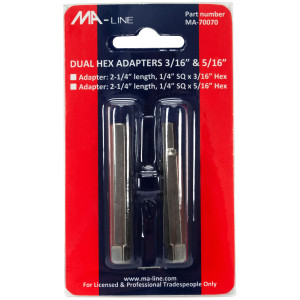 MA-Line MA-70070 Hex Adaptors for Ratchet Wrench 3/16in and 5/16in