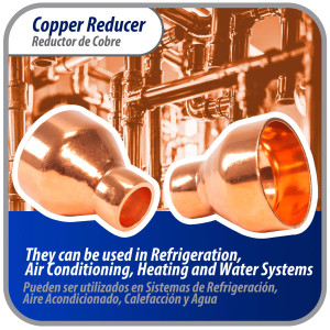 Appli Parts AP-R138058 1-3/8x5/8 in Reducing Bushing Copper pipe fittings CxC Sweat connections for refrigeration, air conditioning and plumbing applications ACR and Type L copper pipe