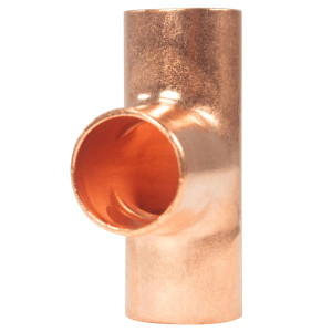 Appli Parts AP-T038 3/8 in Wrot Copper Tee CxCxC connections for refrigeration, air conditioning and plumbing applications ACR and Type L copper pipe