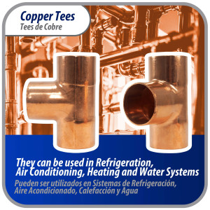 Appli Parts AP-T138B5 1-3/8in Wrot Copper Tee CxCxC connections for refrigeration, air conditioning and plumbing applications ACR and Type L copper pipe (5 x Bag) 