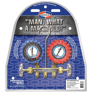 Uniweld QS8N3SM410A-8 Manometro Completo R410, R32, 2-V con Mangueras SMB Ez-Turn AB 3 pies