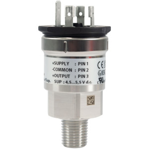 Danfoss 060G1037 Sensor de Presion AKS 32R para uso con Controlador AK CC,  -14.5 a 174 psig, 1/4 NPT