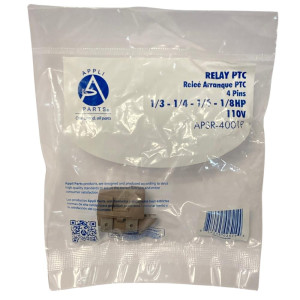 Appli Parts APSR-4001P Relay PTC 1/3, 1/4, 1/6, 1/8 hp, 110V, Remplaza RRC-400, IC-4, WR7X240, WR7X214, 216594300, 4318083