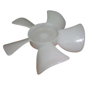 Appli Parts APFB-450Aspa Plastica Para Motor Evaporador de Nevera Refrigerador, 4 pulg, Rotacion CCW, Eje de 1/8 pulg, 5 Aletas, Sirve WR60X114AP,317