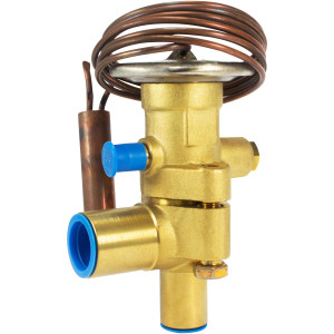 Emerson TCLE 12 HW Thermostatic Expansion Valve Alco R22,R407C, 12 tons, External Equalization 1/4 in SAE, 1/2 x 5/8 ODF Solder, -10 F to 50 F 027677 