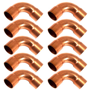Appli Parts AP-C034LB10 3/4 90 Degree Elbow Long Turn Copper pipe fittings CxC Sweat connections for refrigeration, air conditioning and plumbing applications ACR and Type L copper pipe (10 x Bag)
