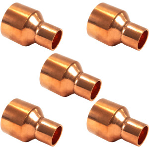 Appli Parts AP-R158078B5 Reductor de Cobre de 1-5/8x7/8 pulg Conexiones CxC soldadas para aplicaciones de refrigeracion, aire acondicionado y plomeria Tuberia de cobre ACR y Tipo L (5xBolsa)