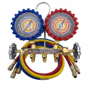 Uniweld QS8N3SM290600-5 Juego Manometro Completo 2-V con Mangueras SMB Ez-Turn AB 3pies para Refrigerantes R290 y R600