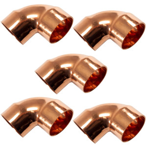 Appli Parts AP-C138B5 1-3/8 90 Degree Elbow Short Turn Copper pipe fittings CxC Sweat connections for refrigeration, air conditioning and plumbing applications ACR and Type L copper pipe (5 x Bag)