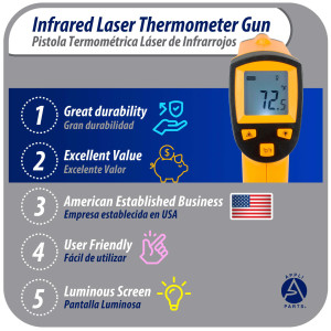 Appli Parts APTT-DLD Infrared Thermometer Gun: Versatile Laser Temperature Measurement Tool for Cooking, HVAC, Engine Diagnostics and More -58 F to 1022 F or Celsius Scale