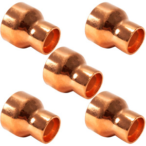 Appli Parts AP-R138078B5 Reductor de Cobre de 1-3/8x7/8 pulg Conexiones CxC soldadas para aplicaciones de refrigeracion, aire acondicionado y plomeria Tuberia de cobre ACR y Tipo L (5xBolsa)