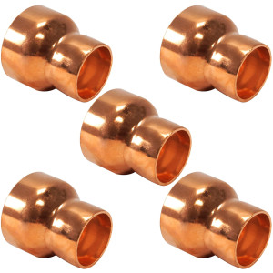 Appli Parts AP-R158118B5 Reductor de Cobre de 1-5/8x1-1/8 pulg Conexiones CxC soldadas para aplicaciones de refrigeracion, aire acondicionado y plomeria Tuberia de cobre ACR y Tipo L (5xBolsa)