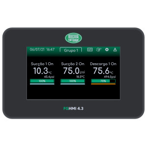 Digital Interface Full Gauge FG-HMI 4.3  FG-HMI 4.3 communicates with the RCK-862 plus through an RS-485 connection