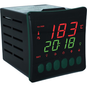 Full Gauge Oven Thermostat Timer 85-265V 50/60Hz Thermon for Gas, Electric or Wood-Fired Oven 14F to 932F, 4 Relay Outputs, 2 Digital Input, 1 Flame Sensor, Internal Buzzer TO-712B