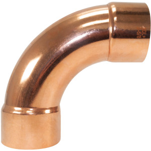 NDL W2082 Codo de 90 grados giro Largo 2-5/8pulg Accesorios de tuberia de cobre C x C Conexiones soldadas para aplicaciones de refrigeracion, aire acondicionado y plomeria Tuberia de cobre ACR