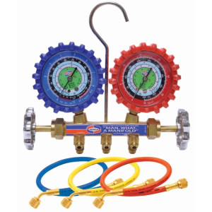 Manifold R12/R22/R134 Uniweld 3 Ft Hoses Manifold QAL3SM-5 (Psi-Kg/Cm2-Celsius)