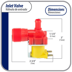 Appli Parts APIV-1111 Valvula Solenoide Sencilla 120 V para Refrigerador y Fabricador de Hielo, 50/60 Hz, Conexion de entrada 3/4 pulg NPT y salida 1/4 pulg