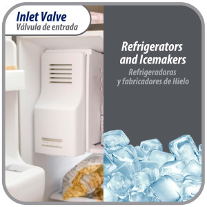 Appli Parts APIV-1111 Valvula Solenoide Sencilla 120 V para Refrigerador y Fabricador de Hielo, 50/60 Hz, Conexion de entrada 3/4 pulg NPT y salida 1/4 pulg