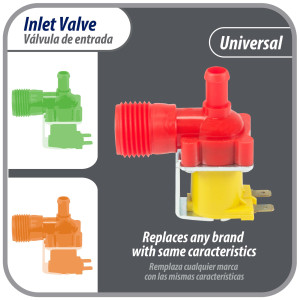 Appli Parts APIV-1111 Valvula Solenoide Sencilla 120 V para Refrigerador y Fabricador de Hielo, 50/60 Hz, Conexion de entrada 3/4 pulg NPT y salida 1/4 pulg